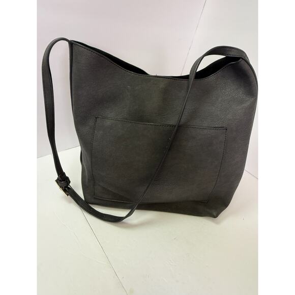 Miztique Handbags - Miztique Black Faux Leather Tote Bag Minimalist Slouchy Shoulder Purse